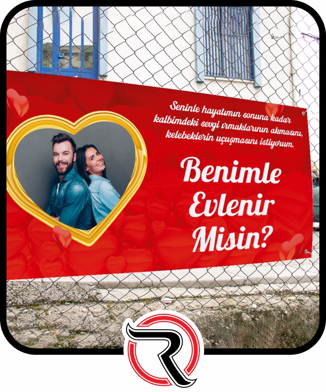 Çorlu Evlilik Teklifi Brandası Dijital Baskı